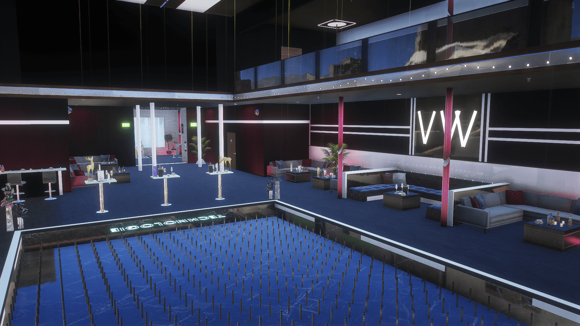 Pista principal y zona lounge